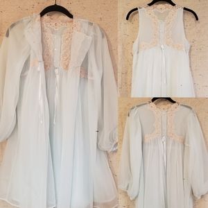 Vintage 1960s Chiffon Peignoir Gossard Artimus